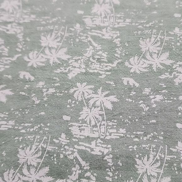 Orvis Men's Palm Print Short Sleeve Cotton Button Down Active Fit Shirt Green XL - Picture 9 of 9